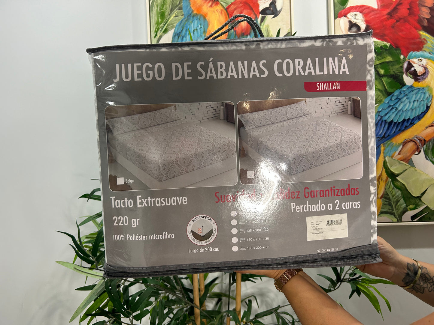 Juego de sábanas coralina