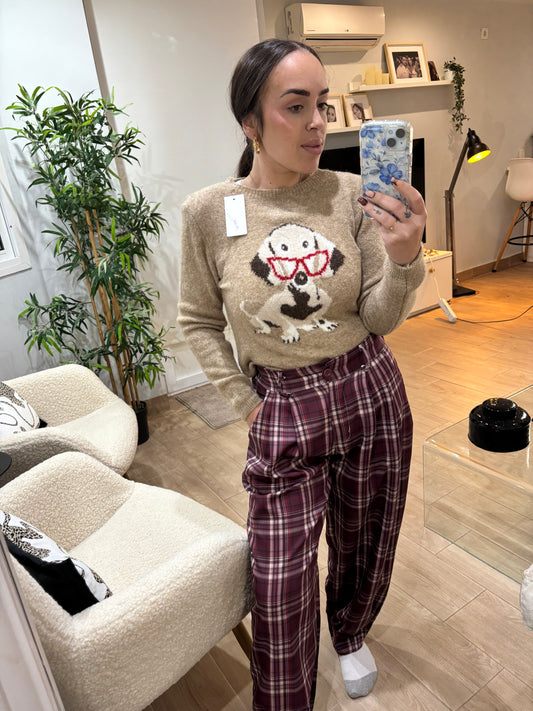 Pantalon balon cuadros